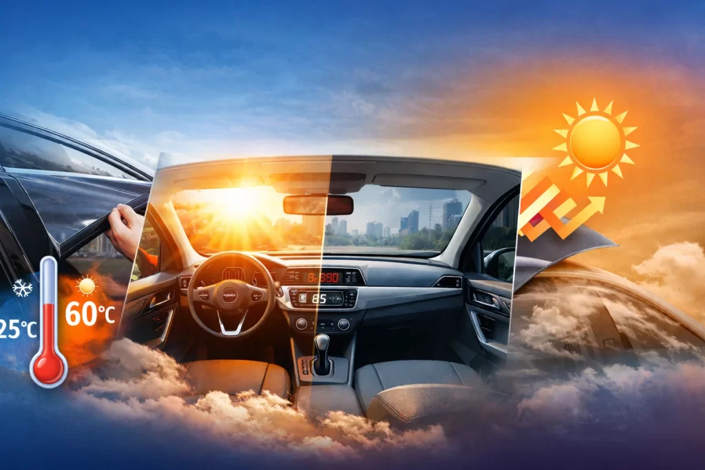 ویندو فیلم برای کاهش حرارت ماشین